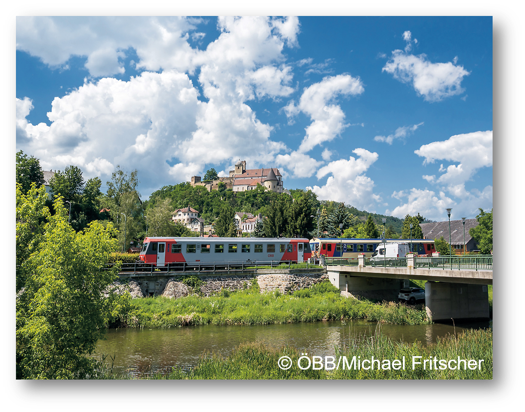 Regionalzug der ÖBB in Landschaft